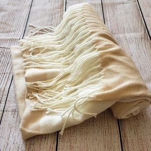 H&M Beige and White Scarf